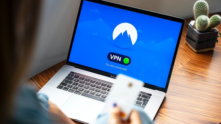 A laptop screen showing VPN