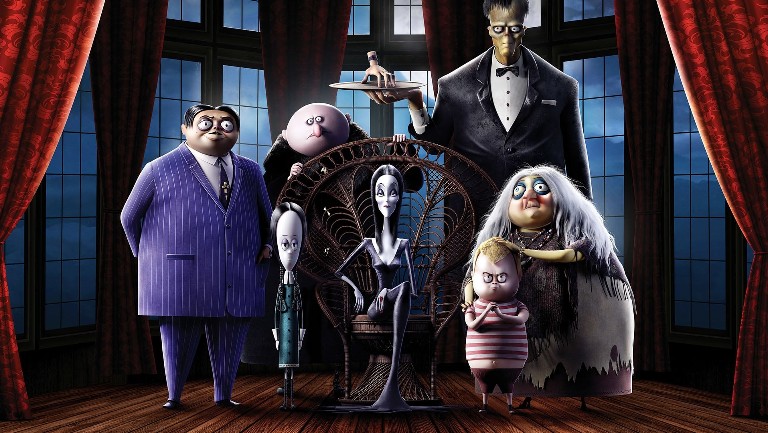 Animated characters from the movie The Addams family