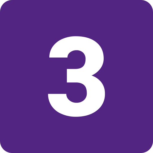 Number 3 purple icon