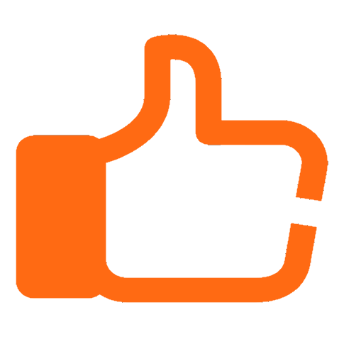 Orange thumbs up icon