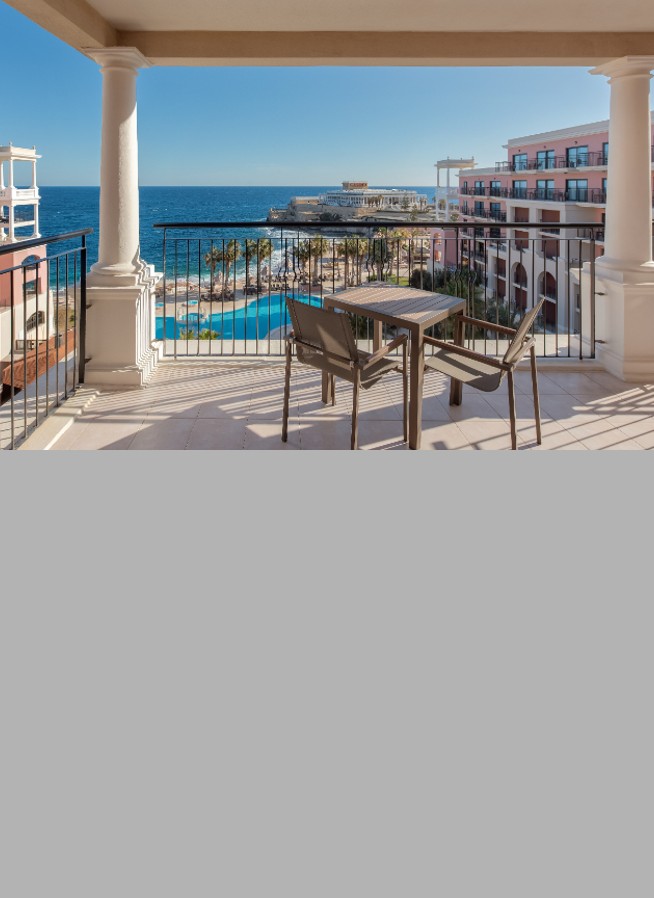 Hotel terrace overlooking sea