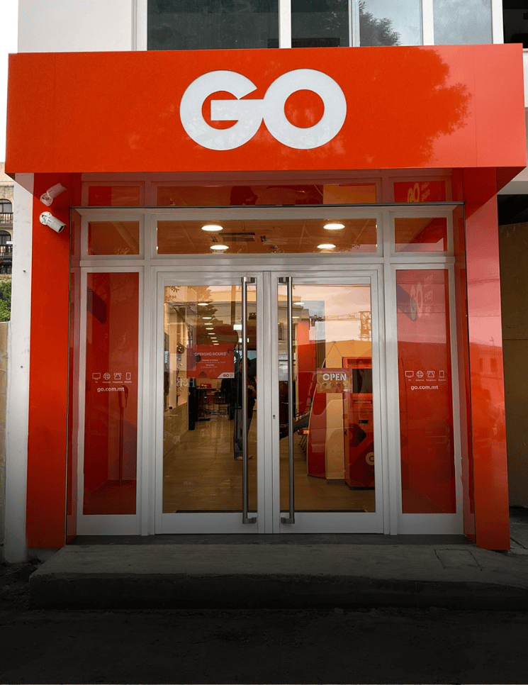 Store front of GO outlet in Gozo