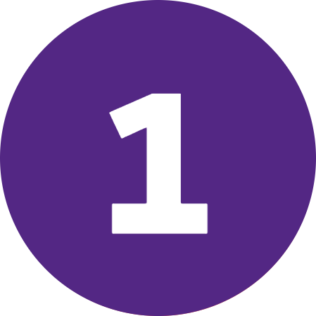 Purple circle with the letter 1