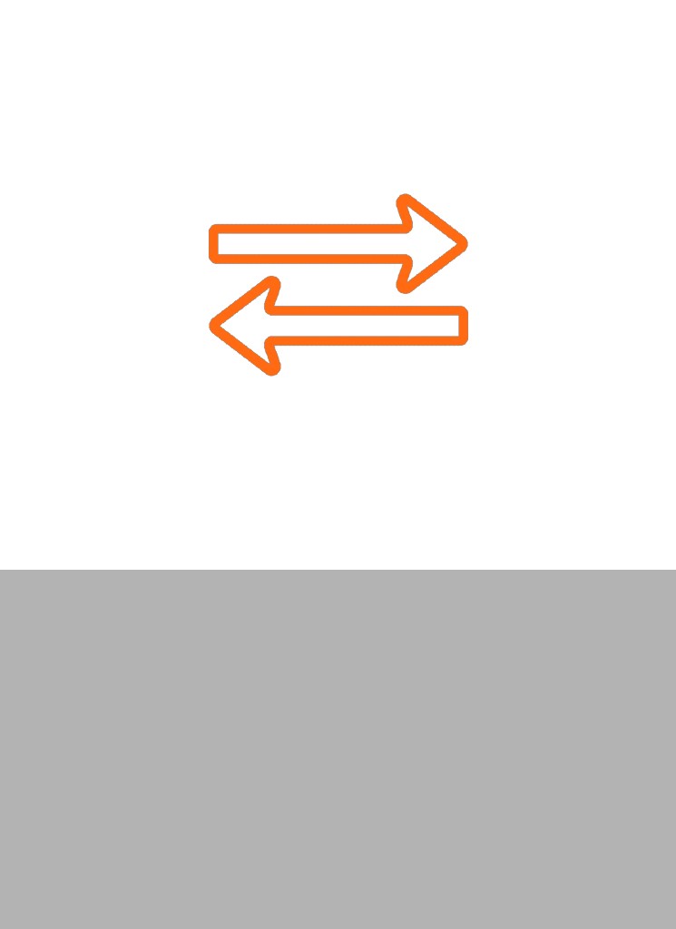 Illustration of orange arrows in opposite direction