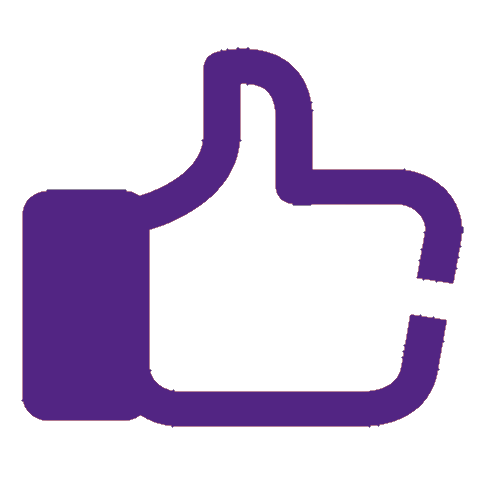 Thumbs up illustration in purple