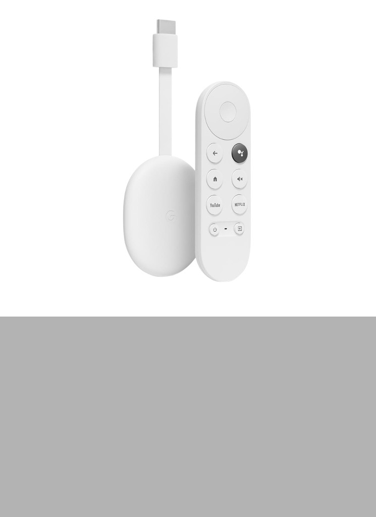 White Gooogle Chromecast with remote
