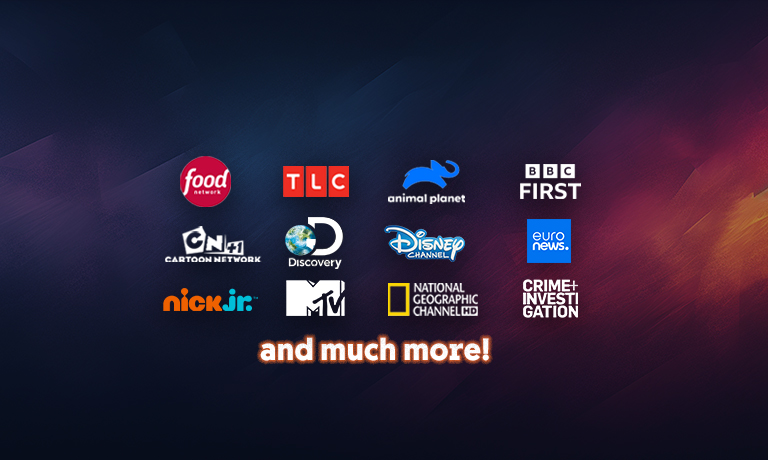 A range of TV channels